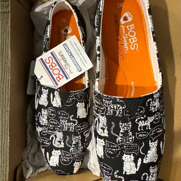 Bobs from Skechers Beach Bingo Black Flats Size 7W - Picture 3 of 8